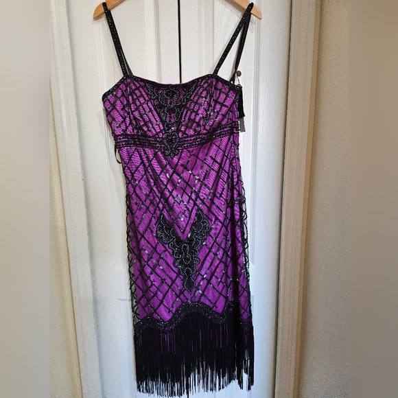 Nwt Sue Wong 1920's Flapper Beaded Elegant Coquette Dress Size 10. - Picture 2 of 16